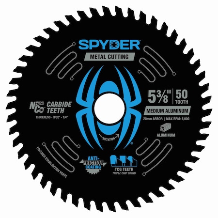 Spyder 5-3/8-Inch 50-Tooth Saw Blade for Medium Aluminum 13519