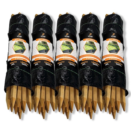 Xpose Safety 3ft x 100ft Silt Fence Heavy Duty, 5PK SFHD-310-5-X