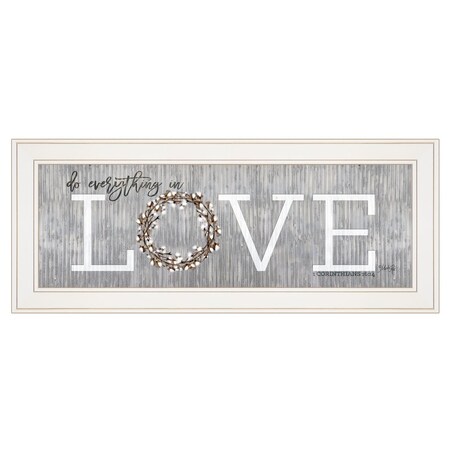 Homeroots Love Do Everything in Love 2 White Framed Print Wall Art 415515