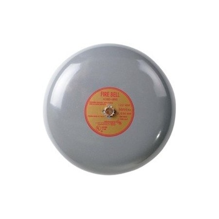 Edwards Signaling Fire Bell, Gray, 8 In. 438D-8N5