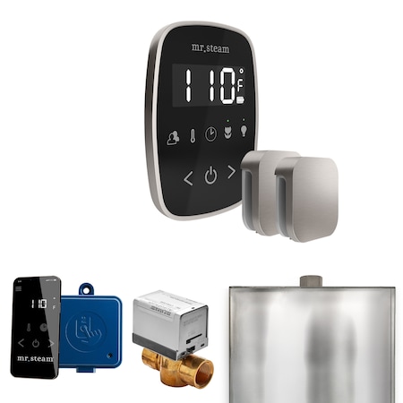 Mr. Steam Max Steam Shower Control Package with TempoFlex Control and Steamhead in Black Brushed Nickel MSBUTLERXSQ-BN