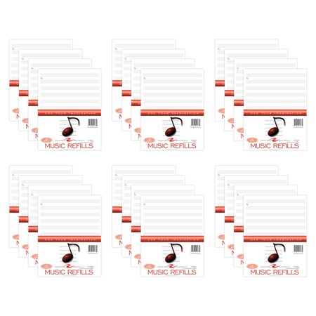 Roaring Spring Case of Music Filler Paper, 12 Staves of Music Lines, 11"x8.5", 20 sht/pk, 3 Hole Punched 20177cs