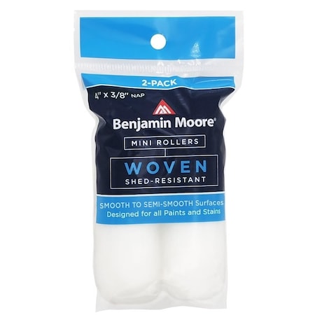 Benjamin Moore Woven Mini Roller Cover, 38 in Thick Nap, 4 in L, White U66301-018
