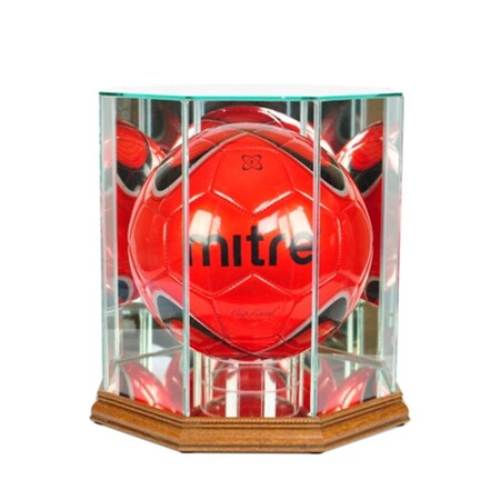 Perfect Cases Octagon Volleyball Display Case, Walnut PE392749