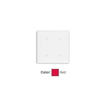 Leviton Blank Wallplate, Standard Size, Gang 2, Red 80734-R