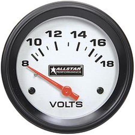Allstar Performance 2.62 in. 8-18V All Volt Meter Gauge ALL80099