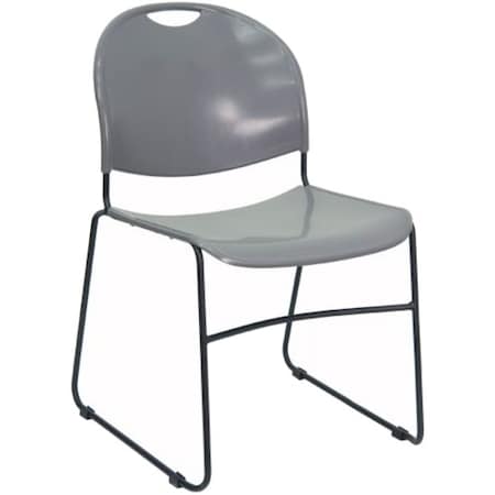 Flash Furniture Stack Chair, Gray w/ Black Frame RUT-188-GY-GG