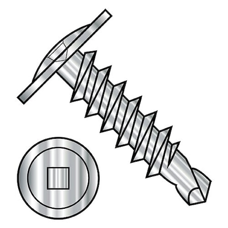 Zoro Select 1/4-14X1 1/2 Sqr Mod Trus Ft Slf Drill Stainless Steel, 1000Pk 1424KQM188