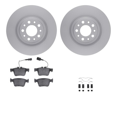 Dynamic Friction Co DFC GEOSPEC Coated Rotors with 5000 Brake Pads - Ceramic and Hardware 4512-16005