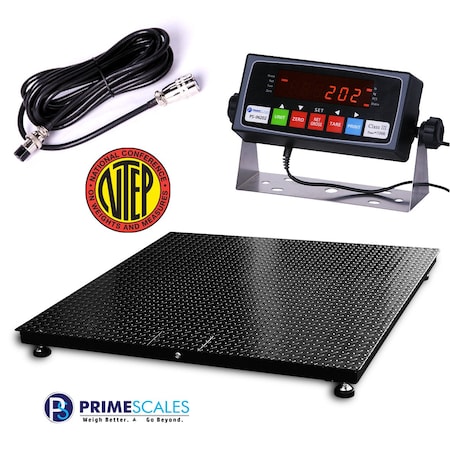 Prime Systems 10000lb Pallet Scale /Floor Scale w/ Indicator 48 x 48" Cal-Cert PS-10KF4848+202