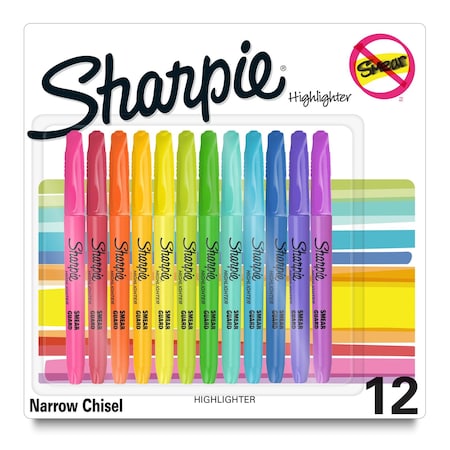 Sharpie Pocket Highlighters, Assorted, 12PK 2157490