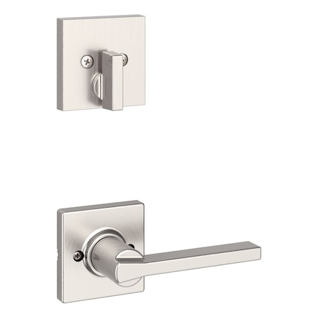 Kwikset Single Cylinder Interior Casey Lever Trim with Square Rose Satin Nickel Finish 971CSLSQT-15