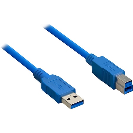 Syba Multimedia USB 3.0 AM to BM 6 Feet Cable, SuperSpeed 4.8Gbps Data Transfer Rate, Blue Color CL-CAB20072