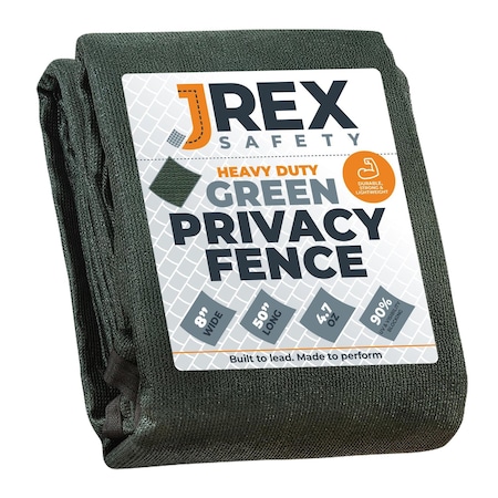 Jrex Safety JREX 8 ft x 50 ft Privacy Fence Screen, Green PS-JR-850-GR