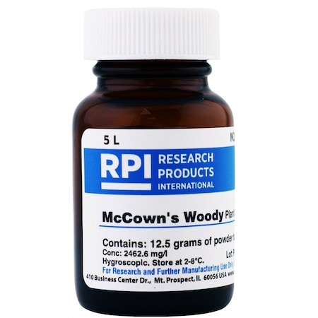Rpi McCown's Woody Plant Medium with Vitamins, Powder, 12.3g/Makes 5 Liters M23000-5.0