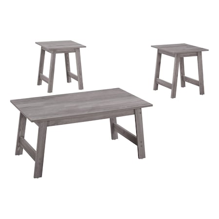 Homeroots Set of Three 36" Gray Coffee Table, 3PK 366085