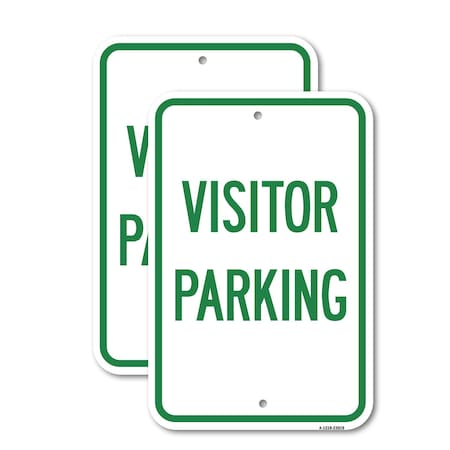 Signmission Reserved Parking Sign Visitor Parking, 18'' X 24'' 2 Signs, Heavy Gauge Aluminum, 2PK A-1824-2PACK-23019