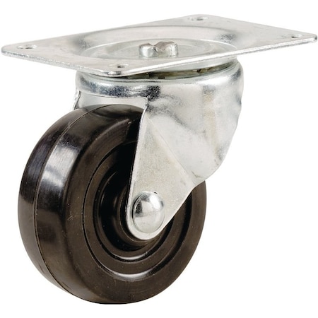 Shepherd Hardware Swivel Caster, 5 in Dia Wheel, 1-1/4 in W Wheel, Rubber Wheel, 200 lb 9787