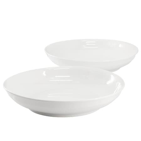 Gibson Home 2 Piece 11 Inch Round Fine Ceramic Serving Bowl Set in White 142571.02