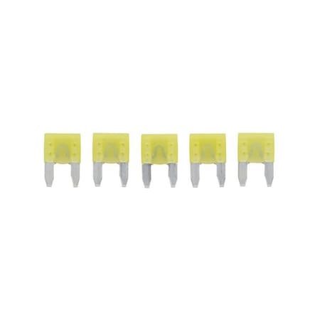 Eaton Bussmann series ATM blade fuse Color code yellow, 32 Vdc, 20A, 1 kAIC, Non Indicating, 5PK ATM-20