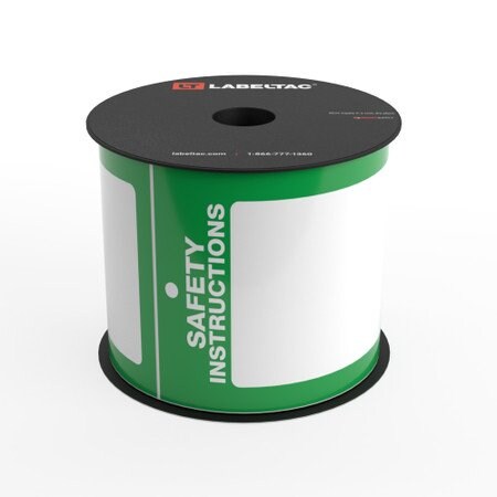 Labeltac Safety Instructions Tag, Safety Green, Printable Tag Roll LT35TAG-SG
