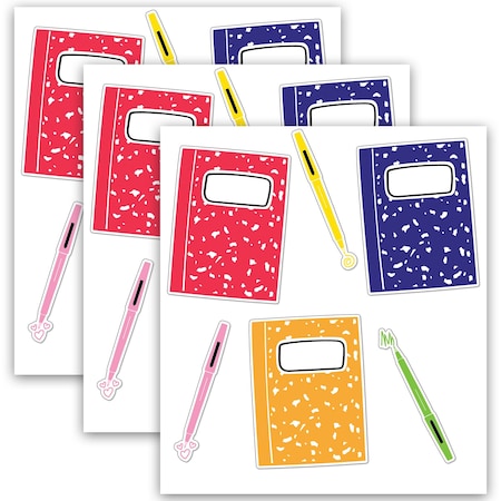 Carson Dellosa Notebooks and Pens Cut-Outs, 36-Piece Set, 3PK 120632