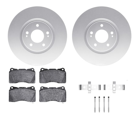 Dynamic Friction Co DFC GEOSPEC Coated Rotors with 5000 Brake Pads - Ceramic and Hardware 4512-72062
