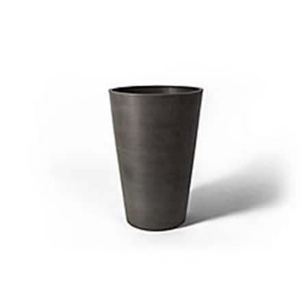 Algreen 18 x 12.5 x 12.5 in. Valencia Round Planter Pot, Textured Charcoal 16230