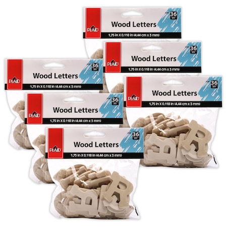 Plaid Fun Font Letter Pack, 36-Piece Set, 6PK 4296