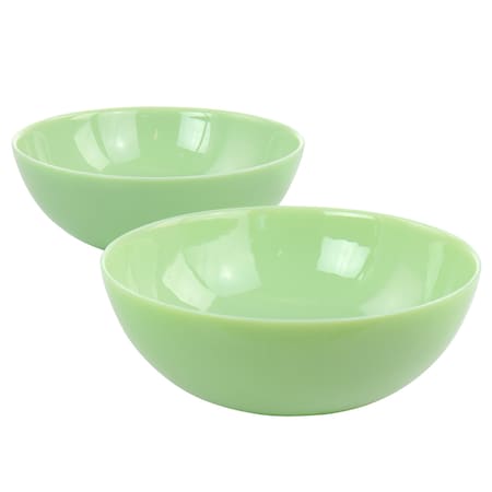Martha Stewart 2 Piece 8 Inch Jadeite Glass Serving Bowl Set in Jade Green 128936.01