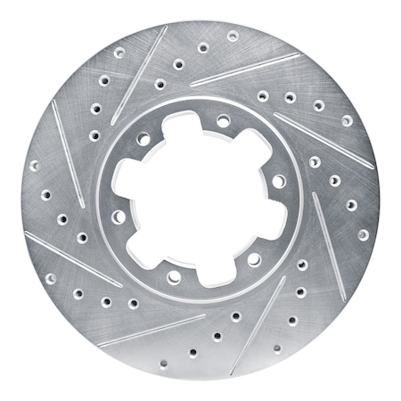 Dynamic Friction Co DFC Brake Rotor - Drilled and Slotted - Silver 631-67084L
