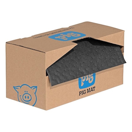 Pig Sorbent Roll, 6 gal, Universal, Black/Gray, Polypropylene MAT2900