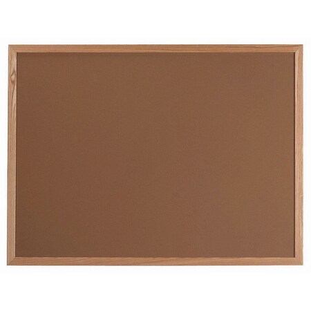 Aarco VIC Cork Bulletin Board, Red Oak Frame, Clear Lacquer Finish, Nutmeg Spice 36''Hx48''W OW3648166