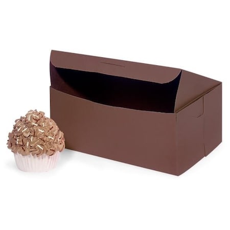 Nashville Wraps 8x5-1/2x3 Chocolate Bakery Boxes, 1-piece Lock Corner, 250PK BBCH853