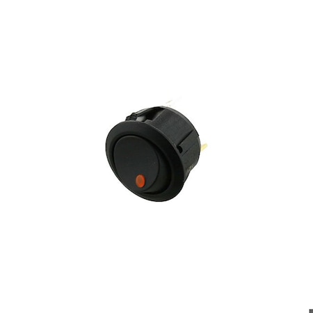 Switch Components Round Rocker, 3P SPST OFF-ON, Amber LED RAS2-1A-DC-2-AL