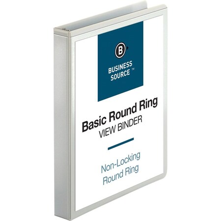Business Source Ring Binder, White, Clear Sleeve BSN09953