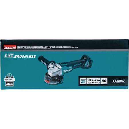 Makita 18V LXT Lithium-Ion 4-1/2'' - 5'' Brushless Cordless Angle Grinder/Cut-Off Tool, Tool Only XAG04Z