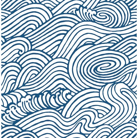 A-Street Prints Mare Navy Wave Wallpaper 2744-24132
