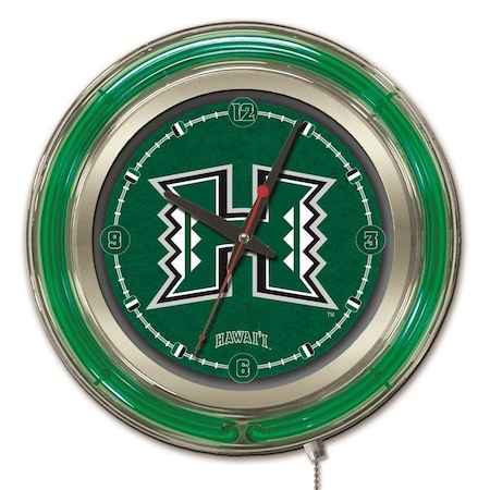 Holland Bar Stool Co University of Hawaii Double Neon 15" Clock Clk15Hawaii