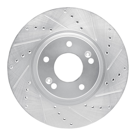 Dynamic Friction Co DFC Brake Rotor - Drilled and Slotted - Silver 631-03019R