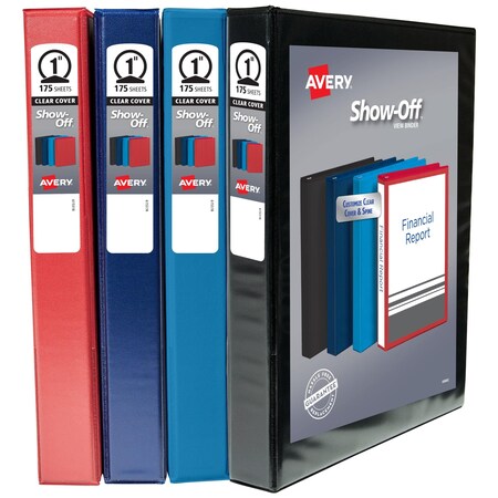 Avery Show Off View Binder Multipack, 1 in, PK4 12789