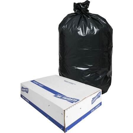 Genuine Joe 30 gal Medium, 1.5 mil (38 Micron), Black, 100 PK GJO01532
