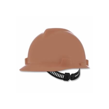 Msa Safety V-Gard Slotted Hard Hat Cap, Staz-On Suspension, Tan 454-461180