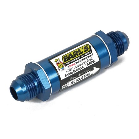 Earls 230206ERL Screen Type In-Line -06 AN Fuel Filter, Blue EAR230206ERL