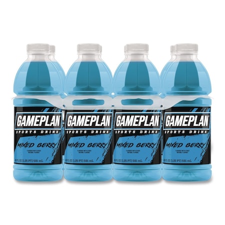 Niagara Bottling Gameplan Sports Drink, Mixed Berry, 20 oz Bottle, 24PK 0-27541-35426-3
