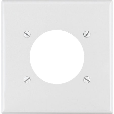 Leviton 2-Gang Thermoplastic Nylon Flush Mount 2.15''Dia. Device Receptacle Wallplate Wht R52-80726-00W