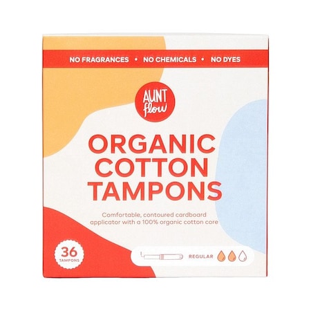 Aunt Flow Tampon, Fragrance Free, PK36 TAMP-ORG-CMR-36