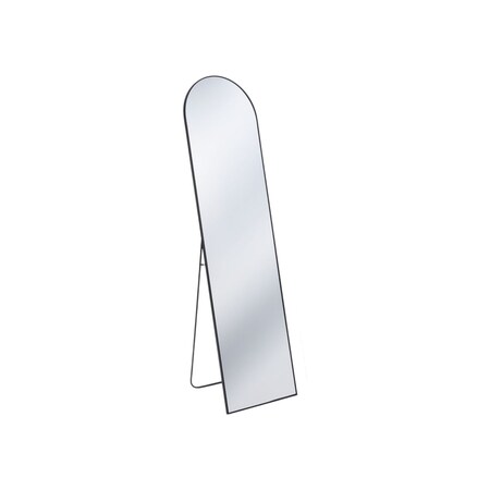 Homeroots 59" Black Metal Arch Wall Mounted Leaning Or Freestanding Framed Full Length Mirror 719129
