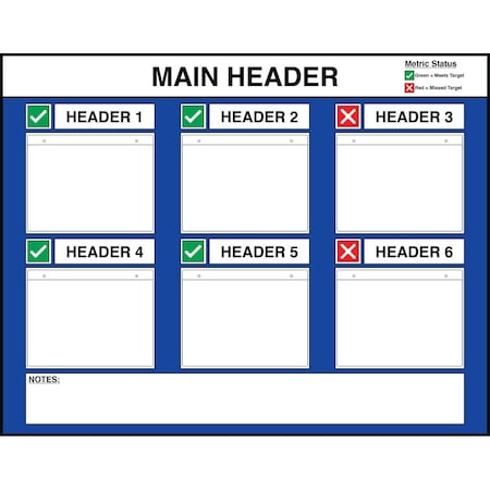 5S Supplies Lean Metric Board 46in x 36in ACRYLIC LMB-4636-ACRYLIC-NOSTAND-STANDARD