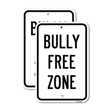 Signmission Bully Free Zone, Heavy-Gauge Aluminum Rust Proof Parking Sign, 18" x 24", A-1824-25286 A-1824-25286